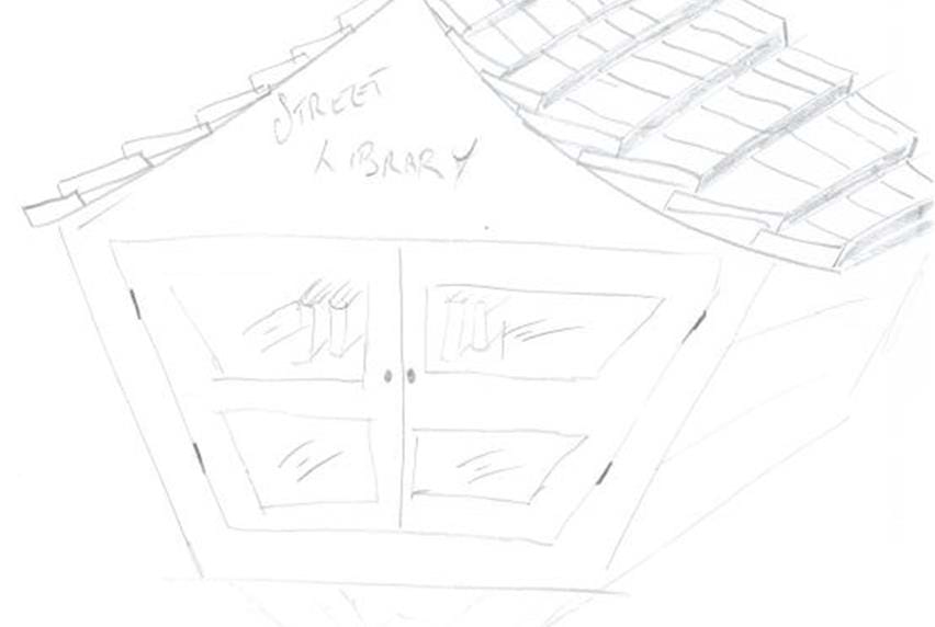 Sketch of a street library box