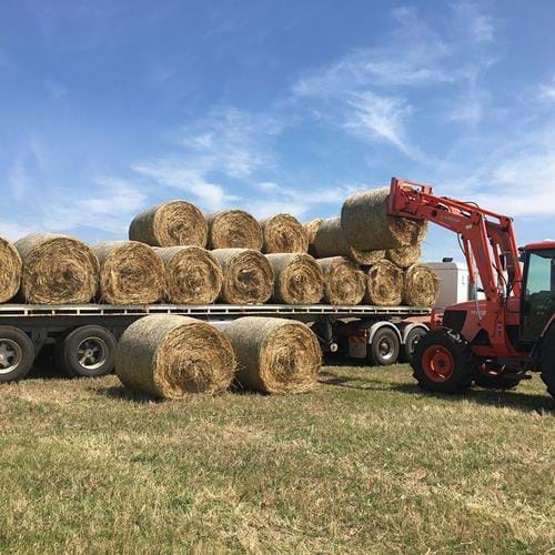Image of tractor and hay bales 